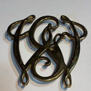 Vtg Virginia Metalcrafters Brass George Washington Cypher Trivet Williamsburg